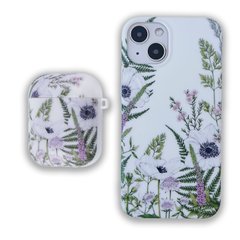 Комплект Beautiful Flowers для iPhone 13 + Чехол для AirPods 1|2 Лаванда
