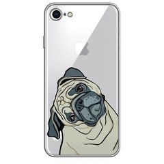 Чехол прозрачный Print Dogs для iPhone 7 | 8 | SE 2 | SE 3 Pug Grey купить