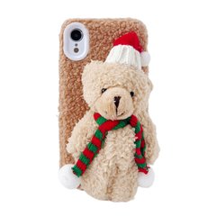 Чехол 3D Bear Plush Case для iPhone XR Beige купить