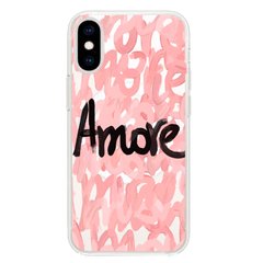 Чехол прозрачный Print Amore with MagSafe для iPhone X | XS Pink купить