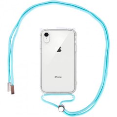 Чохол Crossbody Transparent на шнурку для iPhone XR Sea Blue купити
