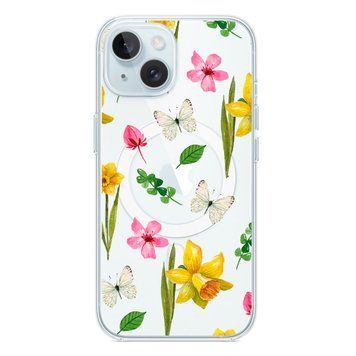 Чохол прозорий Print Butterfly with MagSafe для iPhone 13 White - ash-mobile.com.ua - фото 1