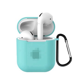 Чохол (яблуко) для AirPods 1 | 2 Sea Blue - ash-mobile.com.ua - фото 1