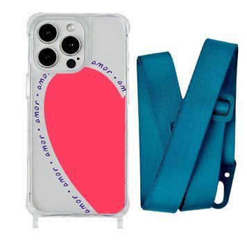 Чохол прозорий з ремінцем Print Mood swings для iPhone X | XS Heart Amor/Forest Green - ash-mobile.com.ua - фото 1
