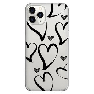 Чехол прозрачный Print Love Kiss для iPhone 12 PRO MAX Heart Black - ash-mobile.com.ua - фото 1