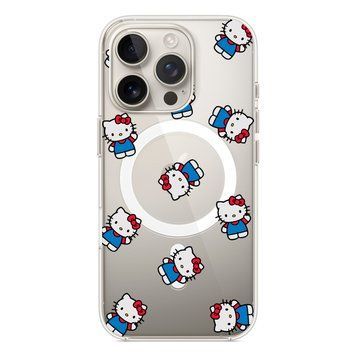 Чехол прозрачный Print Hello Kitty with MagSafe для iPhone 17 PRO Whole Blue