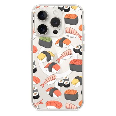 Чохол прозорий Print FOOD with MagSafe для iPhone 14 PRO MAX Sushi