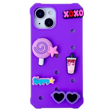Чехол Crocsі Case + 3шт Jibbitz для iPhone 13 PRO MAX Purple