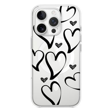 Чохол прозорий Print Love Kiss with MagSafe для iPhone 16e | 17e Heart Black - ash-mobile.com.ua - фото 2