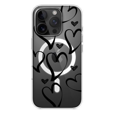 Чохол прозорий Print Love Kiss with MagSafe для iPhone 16e | 17e Heart Black - ash-mobile.com.ua - фото 3