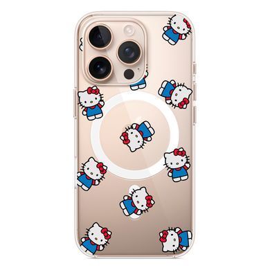 Чехол прозрачный Print Hello Kitty with MagSafe для iPhone 17 PRO Whole Blue