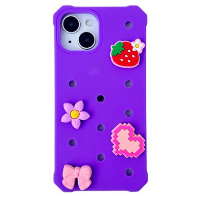 Чехол Crocsі Case + 3шт Jibbitz для iPhone 13 PRO MAX Purple