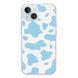 Чехол прозрачный Print Animal Blue with MagSafe для iPhone 15 Cow - ash-mobile.com.ua - фото 1