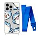 Чехол прозрачный с ремешком Print Shark для iPhone XR Shark More/Blue