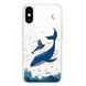 Чехол прозрачный Print Animal Blue with MagSafe для iPhone X | XS Whale купить