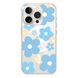 Чохол прозорий Print Flower Color with MagSafe для iPhone 14 PRO MAX Blue