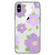 Чохол прозорий Print Flower Color для iPhone X | XS Purple купити