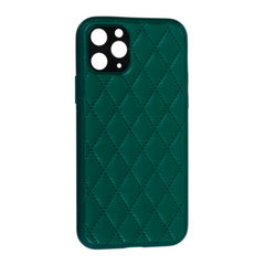 Чехол Leather Case QUILTED+CAMERA для iPhone 12 PRO MAX Green купить