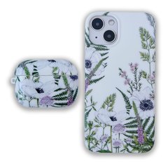 Комплект Beautiful Flowers для iPhone 13 + Чохол для AirPods PRO Лаванда