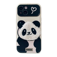 Чехол с закрытой камерой для iPhone 15 Plus Panda Biege