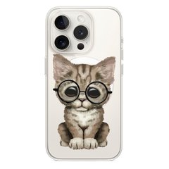 Чохол прозорий Print Animals with MagSafe для iPhone 15 PRO MAX Cat
