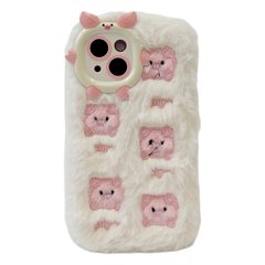 Чехол Fluffy Cute Case для iPhone 15 Pig White