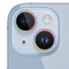 Защитное стекло на камеру Diamonds Lens для iPhone 15 | 15 Plus Rainbow