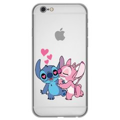 Чохол прозорий Print для iPhone 6 | 6s Blue monster and Angel kiss купити