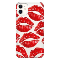 Чехол прозрачный Print Love Kiss для iPhone 12 MINI Lips купить