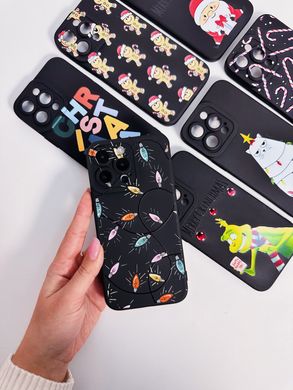 Чохол Black varnish Print NEW YEAR для iPhone 12 MINI Cat Garland - ash-mobile.com.ua - фото 4