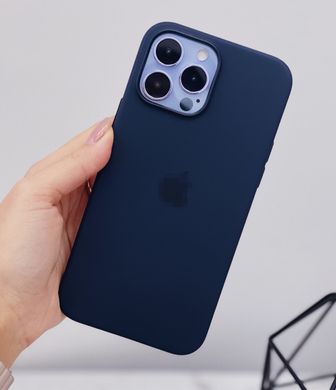 Чохол Silicone Case Full OEM+MagSafe для iPhone 13 Blue Fog