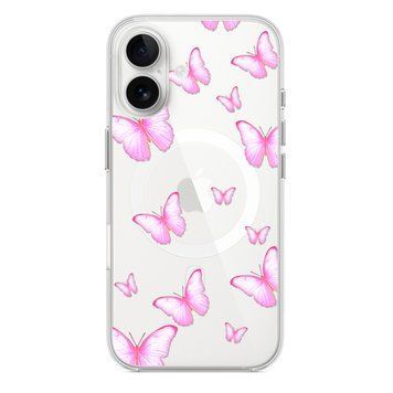 Чохол прозорий Print Butterfly with MagSafe для iPhone 17 Light Pink