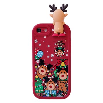 Чохол 3D New Year для iPhone 7 | 8 | SE 2 | SE 3 Christmas Deers - ash-mobile.com.ua - фото 1