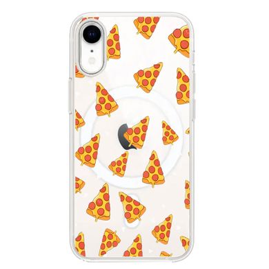 Чохол прозорий Print FOOD with MagSafe для iPhone XR Pizza купити