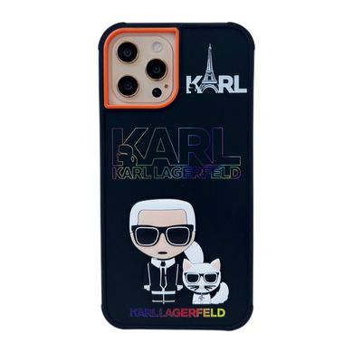 Чохол Karl Lagerfeld Paris Silicone Case для iPhone 12 PRO MAX Karl and Cat Black купити