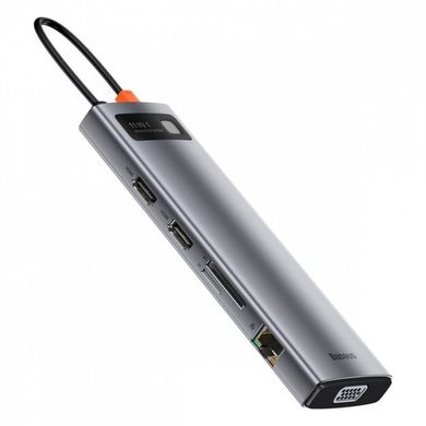 Перехідник для MacBook USB-C хаб Baseus Metal Gleam Series Multifunctional 11 в 1 Gray купити