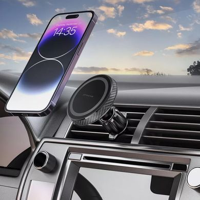 Автомобильный держатель Proove Carbon Magnetic Air Outlet Car Mount Magnetic Ring Black - ash-mobile.com.ua - фото 7