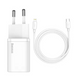 СЗУ Baseus Super Silicone PD Charger 20W (1 Type-C)+With Cable Type-C to Lightning White