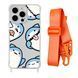 Чехол прозрачный с ремешком Print Shark для iPhone 17 Air Shark More/Orange