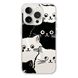 Чохол прозорий Print Animals with MagSafe для iPhone 15 PRO MAX Cats Black/White - ash-mobile.com.ua - фото 1