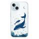 Чехол прозрачный Print Animal Blue with MagSafe для iPhone 15 Whale - ash-mobile.com.ua - фото 1