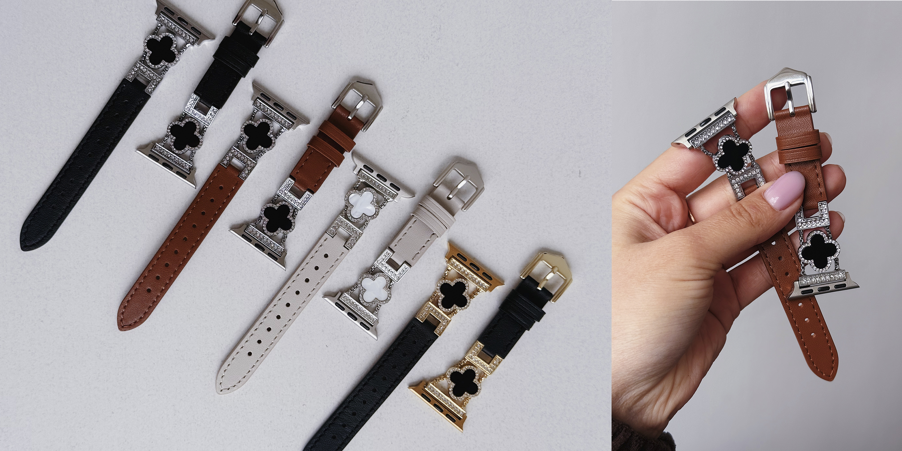 Ремінець Leather Van Cleef для Apple Watch з еко шкіри
