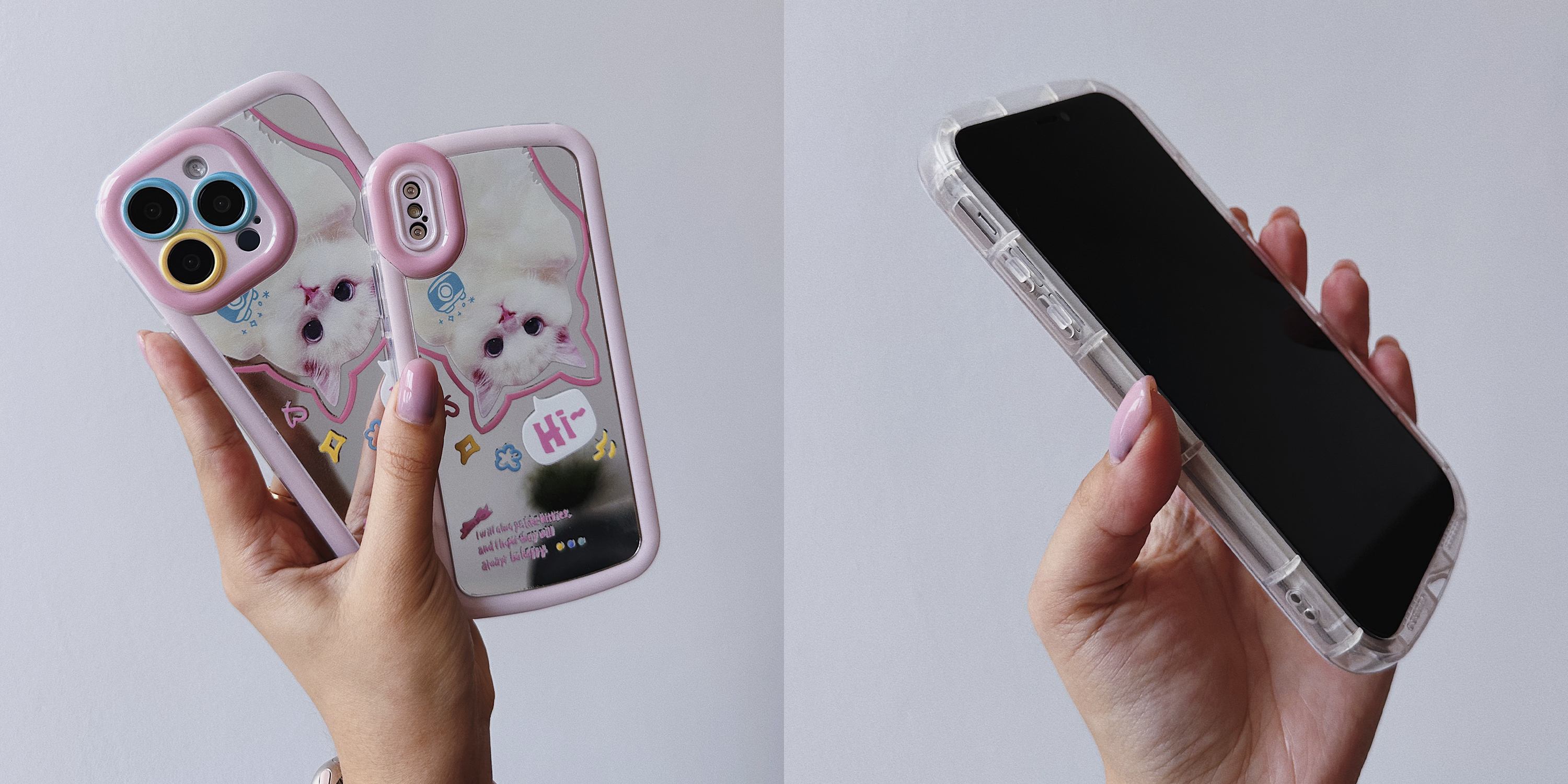 Силіконовий чохол Cute Cat Mirror Case для iPhone 14 PRO MAX