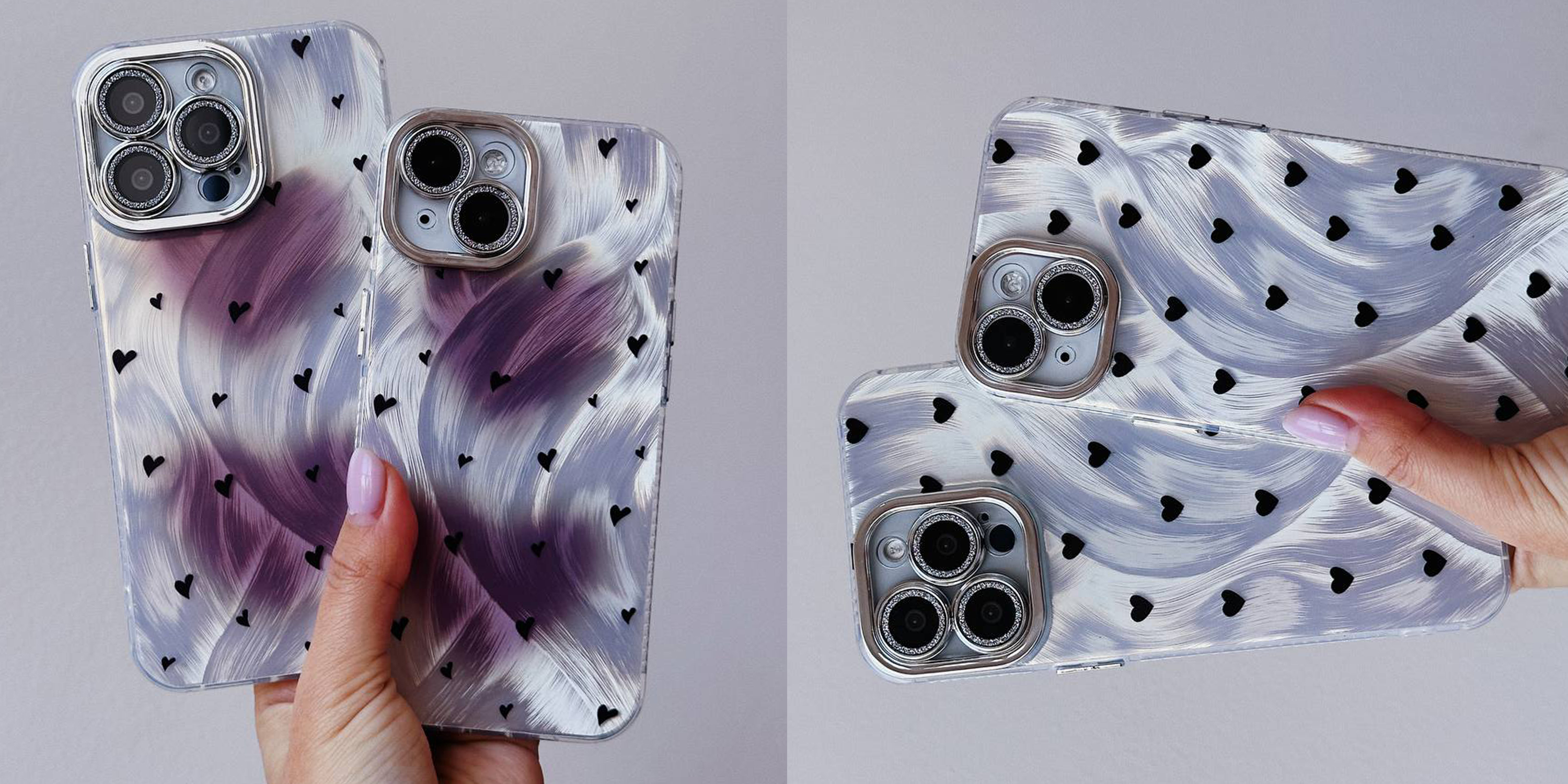 Чехол Nacre Design для iPhone 14 PRO с серебряными разводами