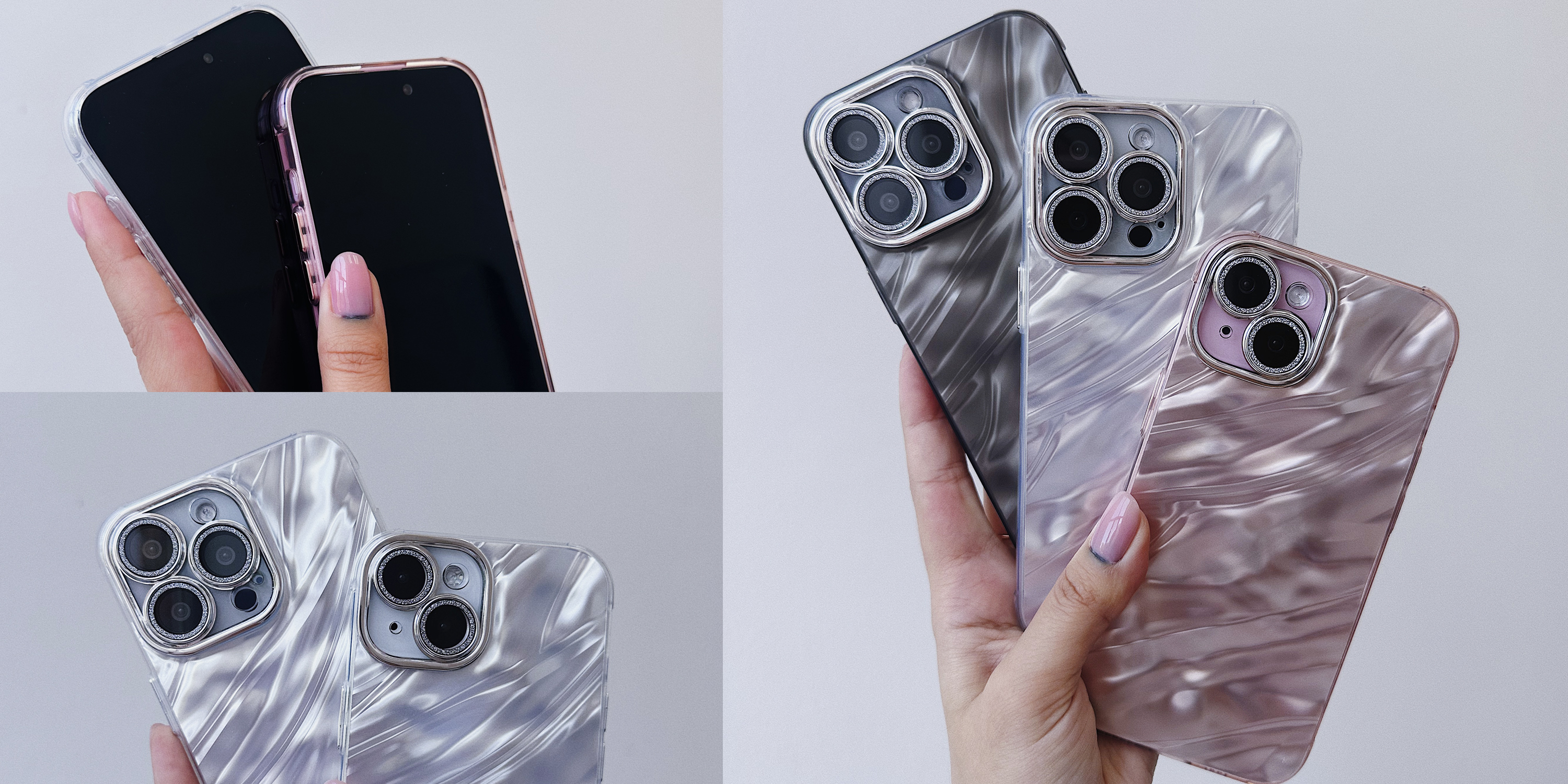 Силіконовий чохол Crumpled Case для iPhone 14 PRO MAX з перламутровим дизайном