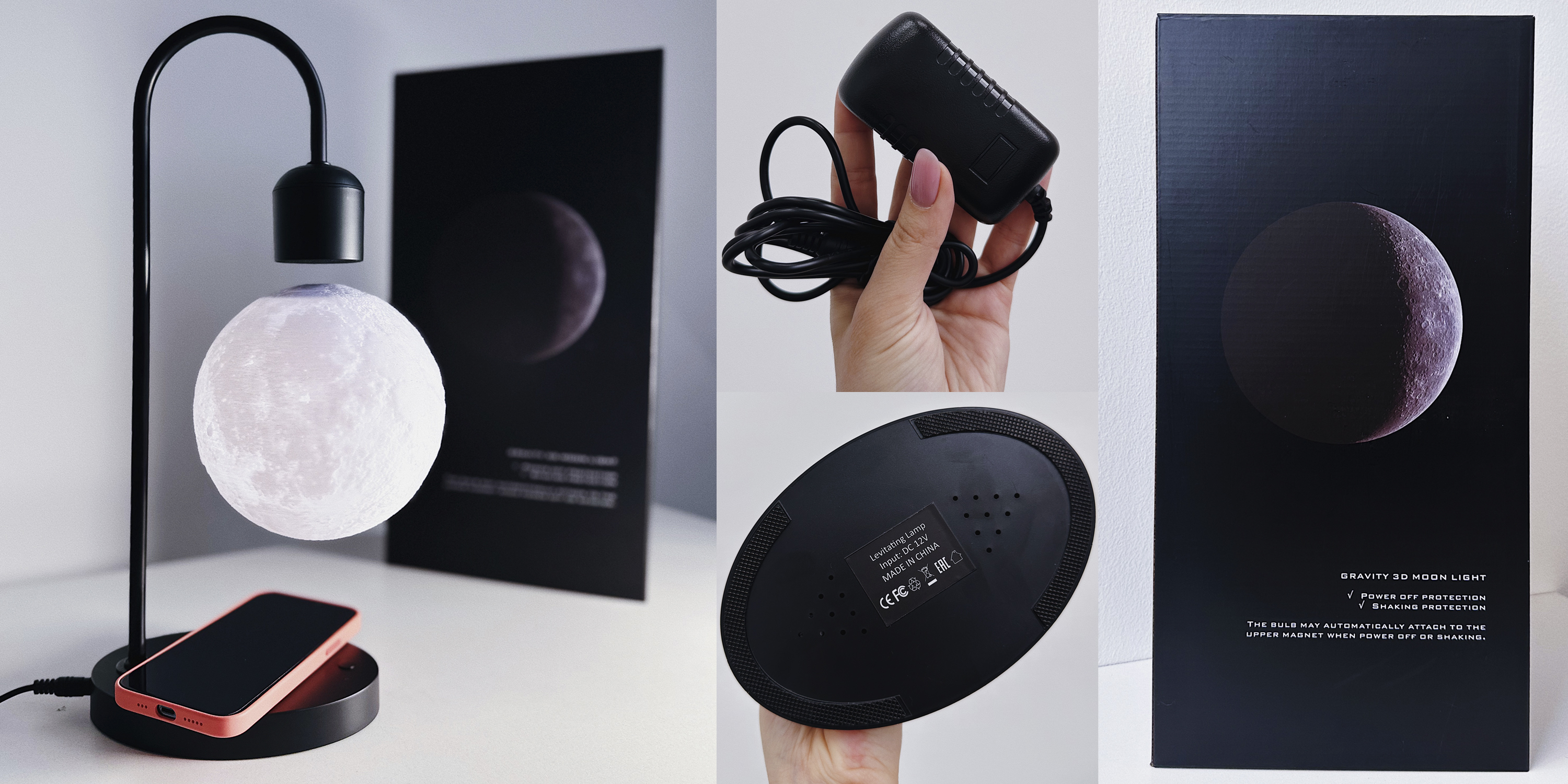 Зарядка+Нічник Levitating Moon Lamp with Wireless Phone Charger 15W