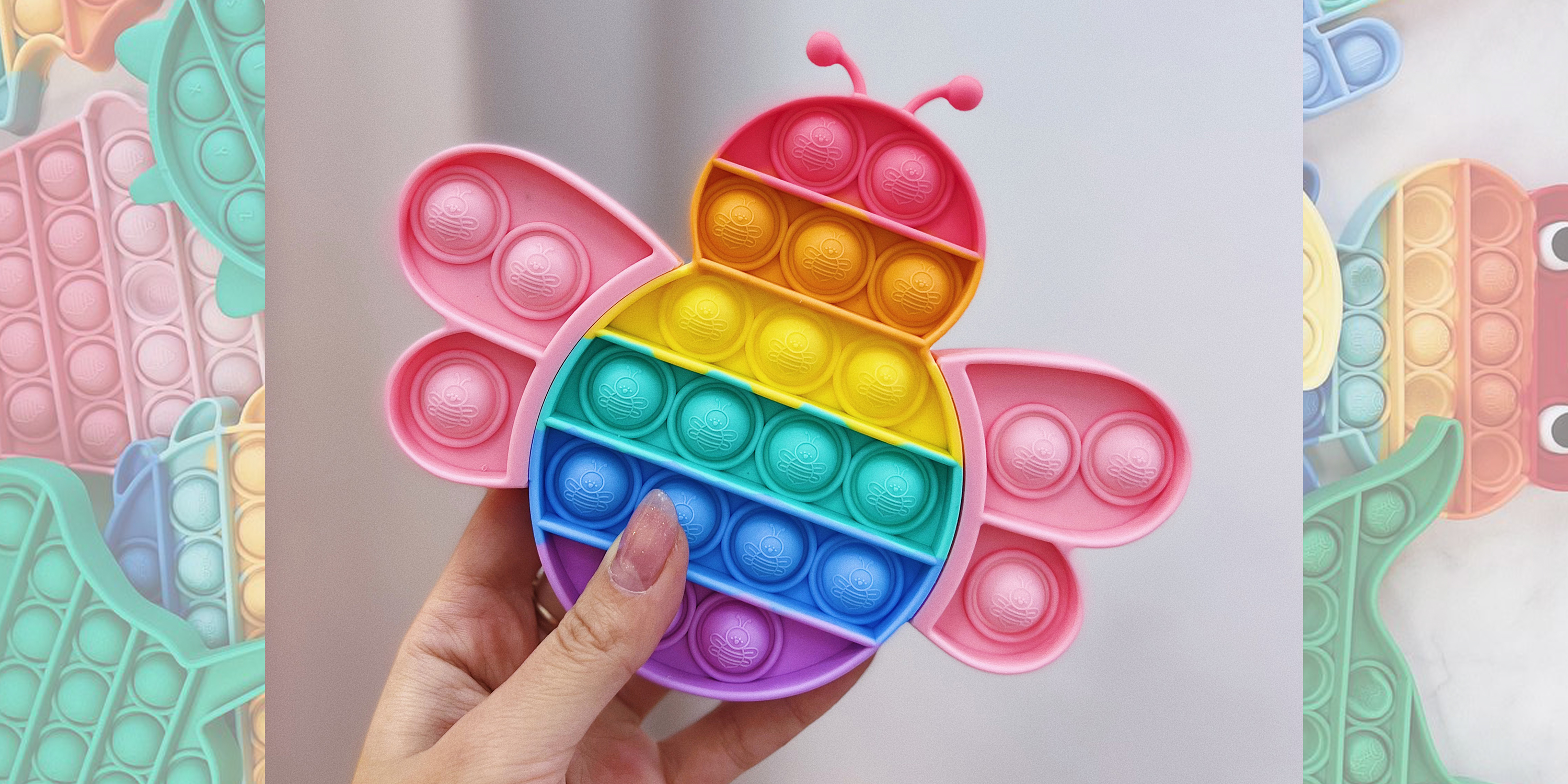 Pop-It іграшка Bee (Бджілка) Light Pink/Glycine