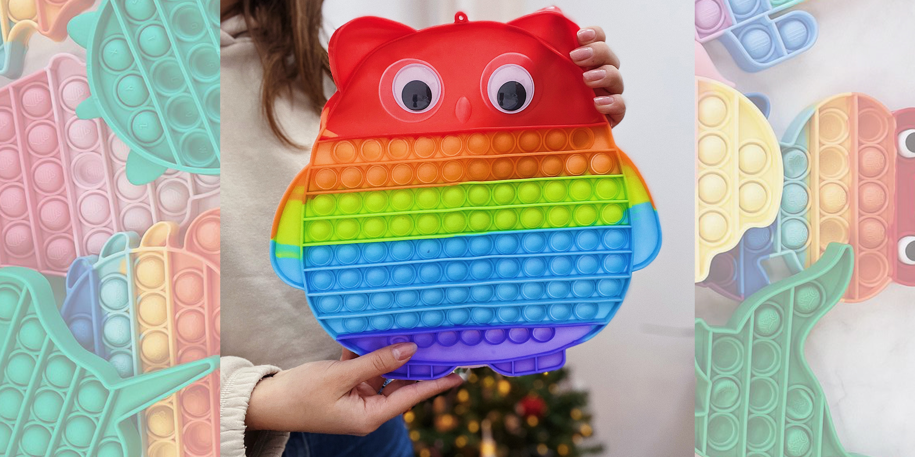 Pop-It іграшка BIG Owl (Сова) 28/29см Red/Ultramarine