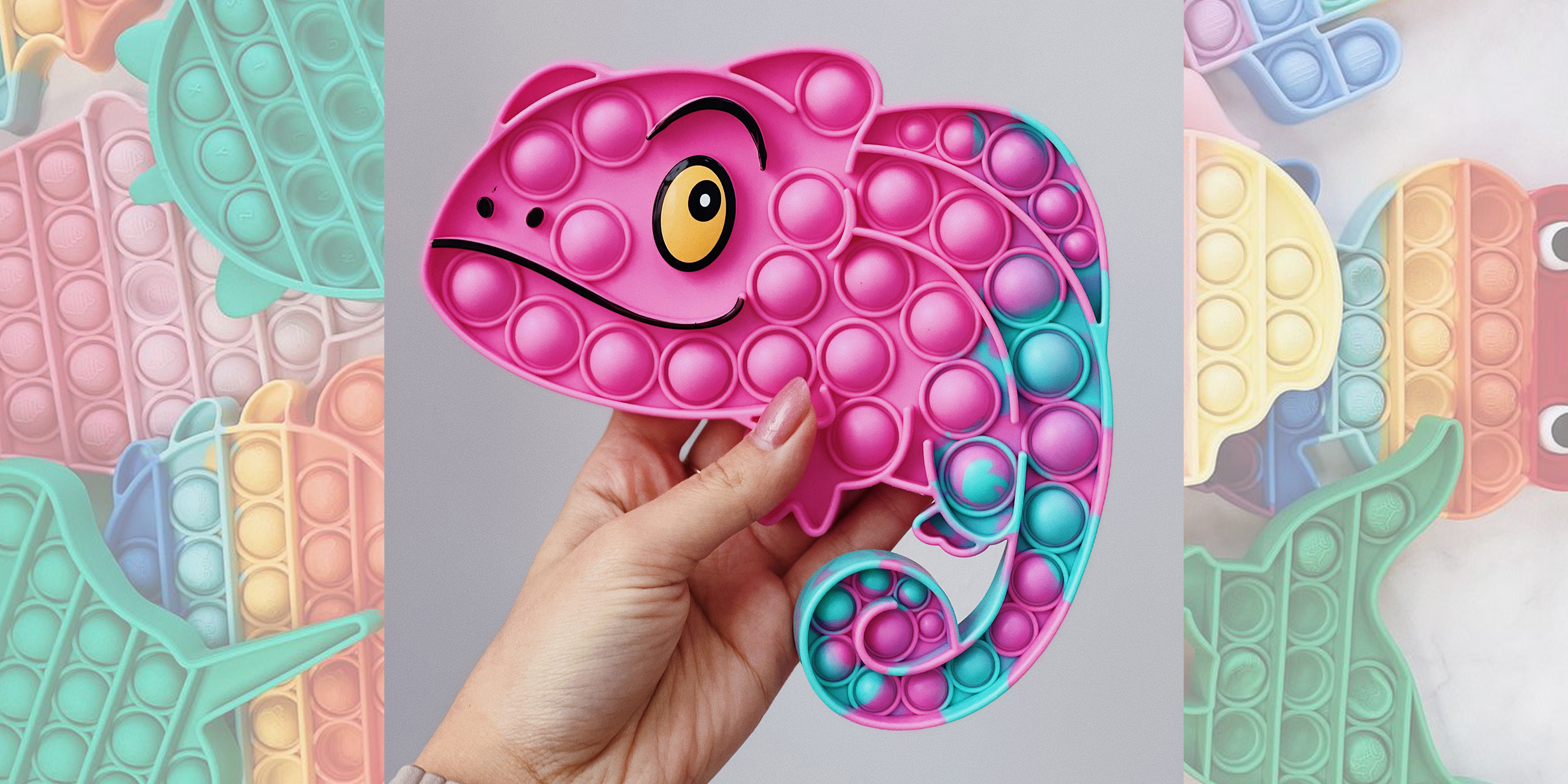 Pop-It іграшка Chameleon (Хамелеон) Pink/Sea Blue