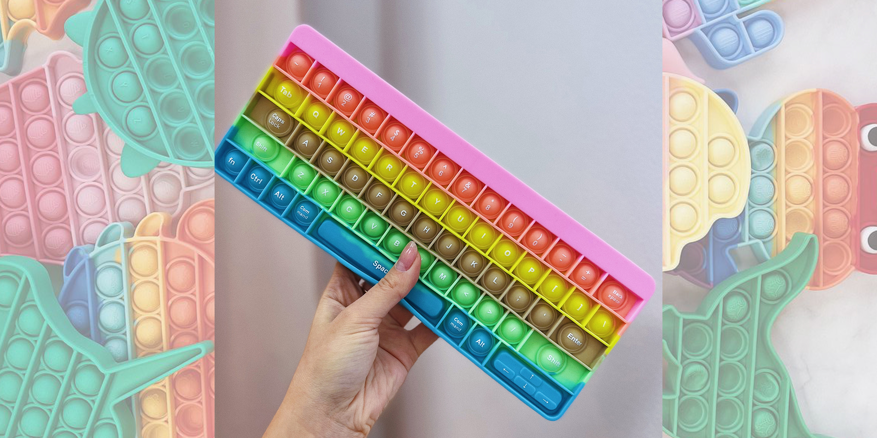 Pop-It іграшка Keyboard (Клавіатура) Light Pink/Blue